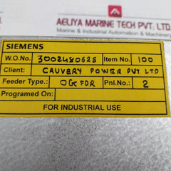Siemens 7Sr2102-1Aa21-0Ca0/Bb Overcurrent Relay 30/220V 50/60Hz ~1/5A