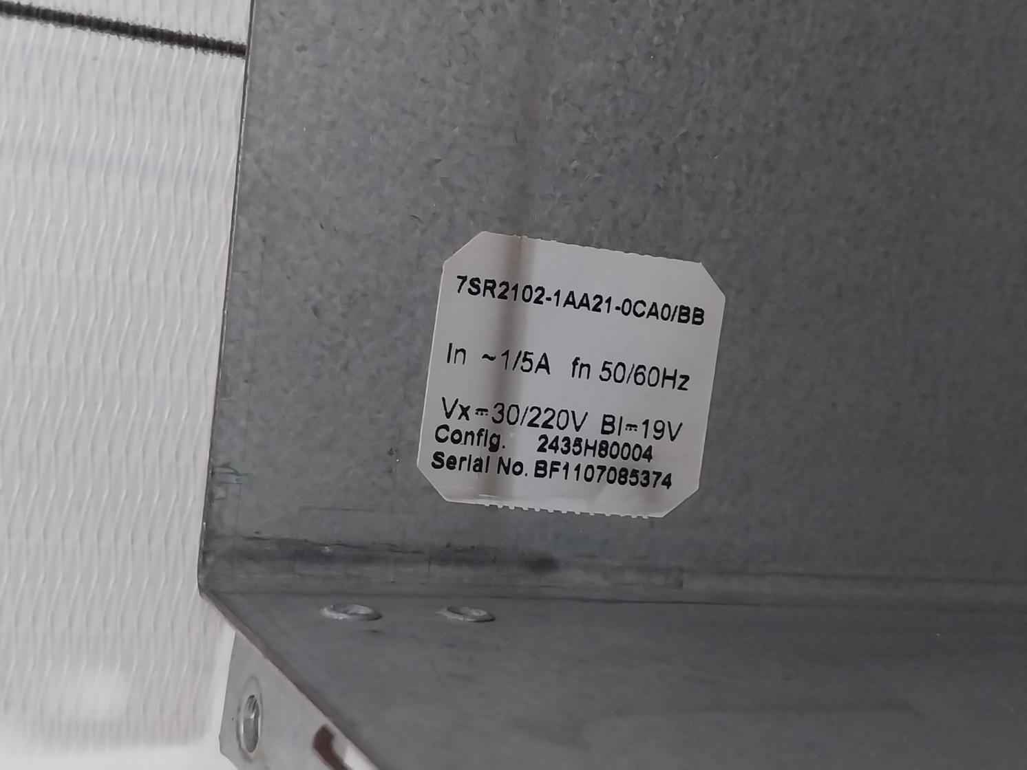 Siemens 7Sr2102-1Aa21-0Ca0/Bb Overcurrent Relay ~1/5A 30/220V 50/60Hz 94V-0