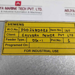 Siemens 7Sr2102-1Aa21-0Ca0/Bb Overcurrent Relay ~1/5A 30/220V 50/60Hz 94V-0