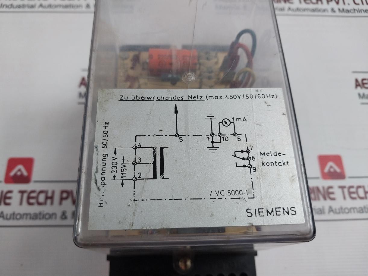 Siemens 7Vc 5000-1 Earth Leakage Monitor G33928 F0424 C003-c3-0036 50/60 Hz