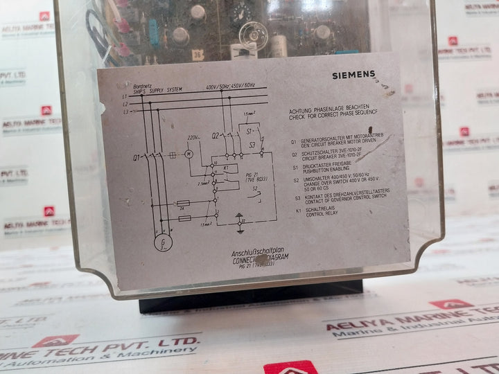 Siemens 7Ve 8033 Control Relay 400V/450V 50Hz/60Hz G33928-g06463-c001-d9-0036