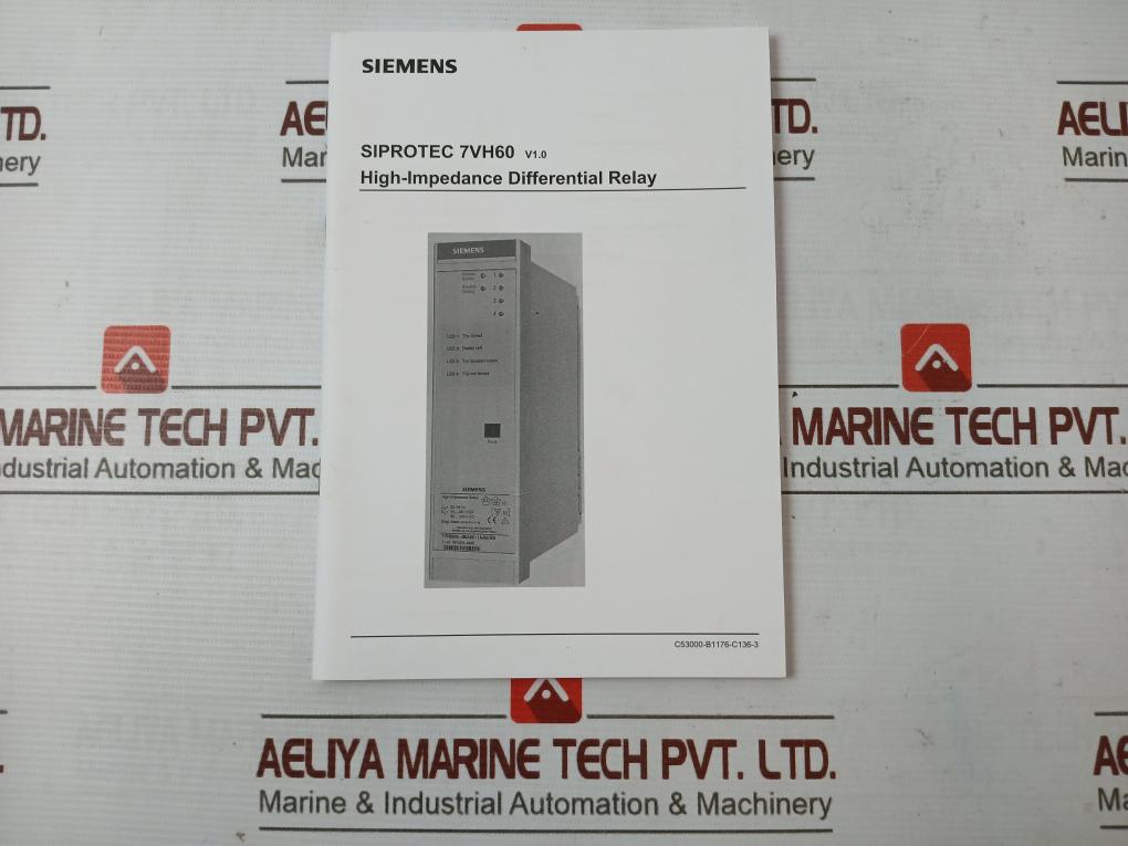 Siemens 7Vh6002-0Ea20-1Aa0/Cc High-impedance Differential Relay 20Ma 50/60 Hz