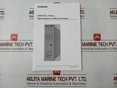 Siemens 7Vh6002-0Ea20-1Aa0/Cc High-impedance Differential Relay 20Ma 50/60 Hz