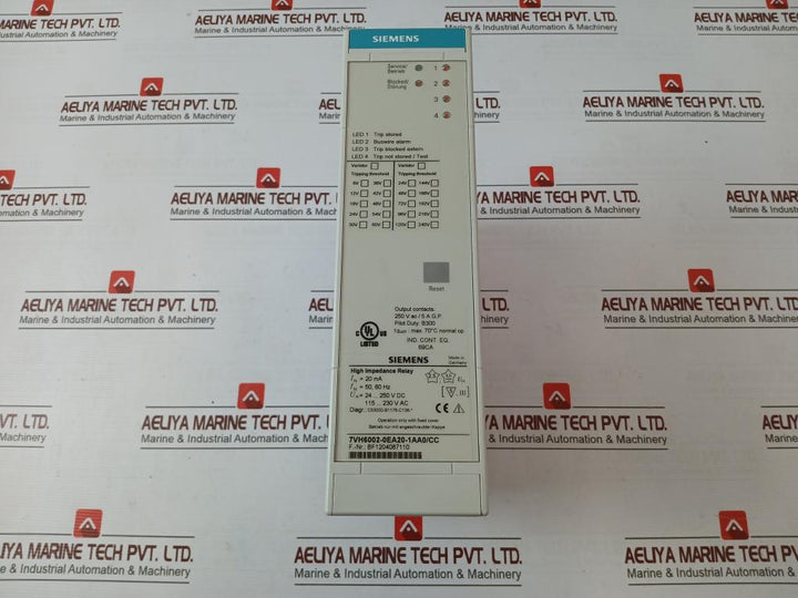 Siemens 7Vh6002-0Ea20-1Aa0/Cc High-impedance Differential Relay 20Ma 50/60 Hz