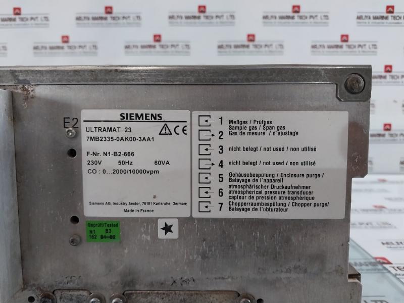 Siemens 7mb2335-0ak00-3aa1 Ultramat 23 Gas Analyzer 230v 50hz 0-2000/10000vpm