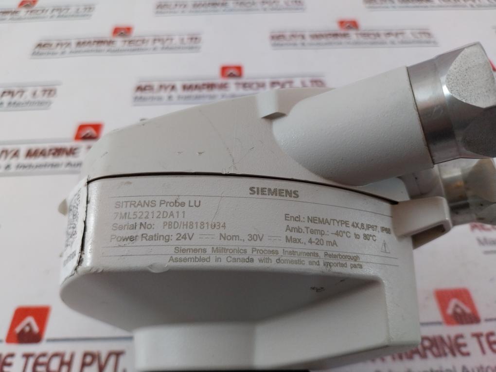 Siemens 7ml52212da11 Sitrans Probe Lu Ultrasonic Level Transmitter, 12m