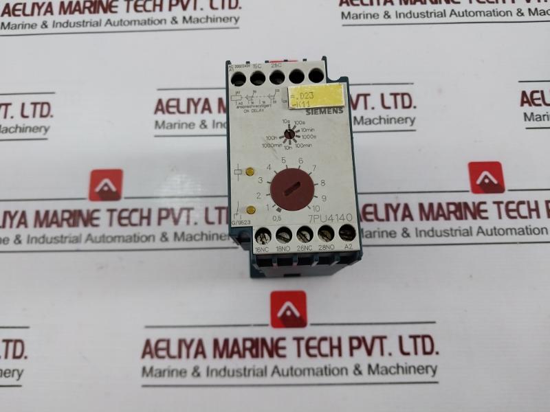 Siemens 7pu4140-2bn20 On Delay Timer, 10s-100h, 200-240v Ac
