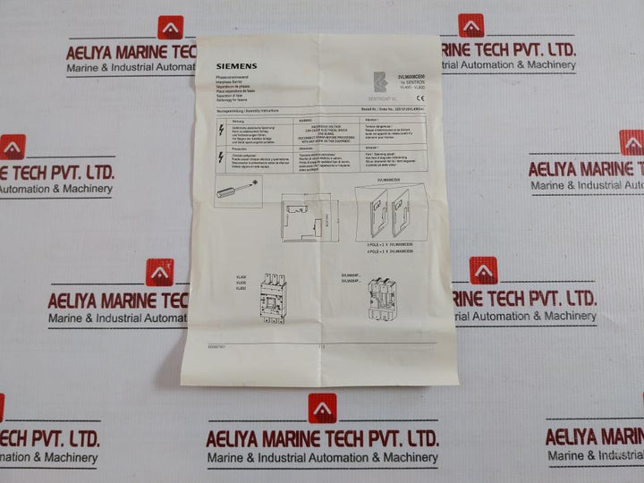 Siemens 96.00 Mm - (W) 80.50 Mm - (H) 3Vl9600-8Ce00 Interphase Barrier Set