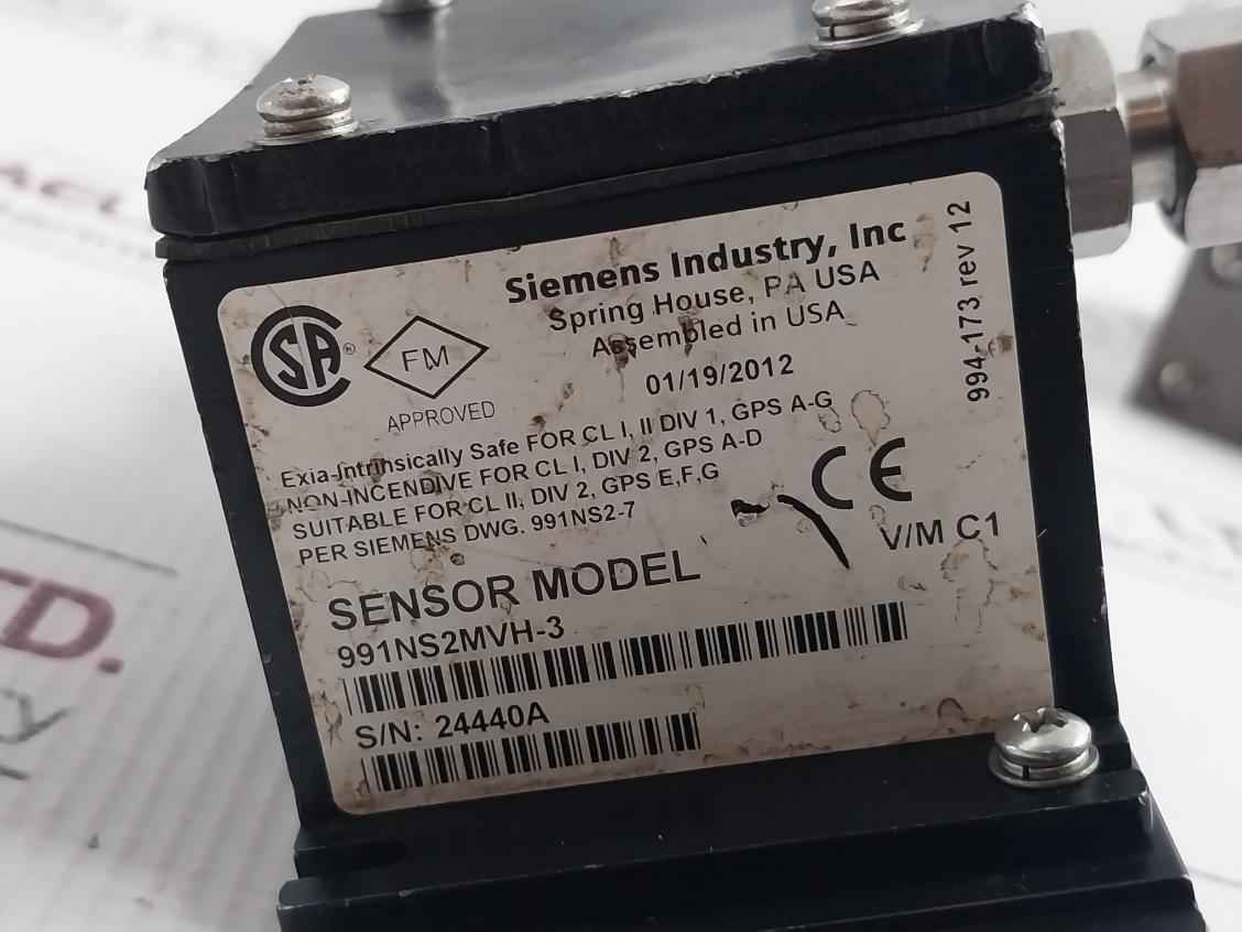 Siemens 991Ns2Mvh-3 Industrial Load Cell Transducer Assembly 994-173 Rev. 12