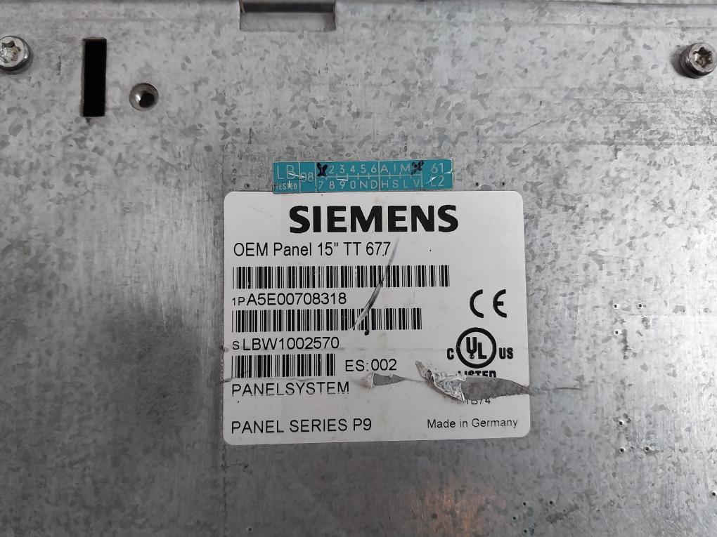 Siemens A5E00708318 Simatic Panel Pc Oem 15 Inch P9