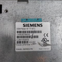 Siemens A5E00708318 Simatic Panel Pc Oem 15 Inch P9