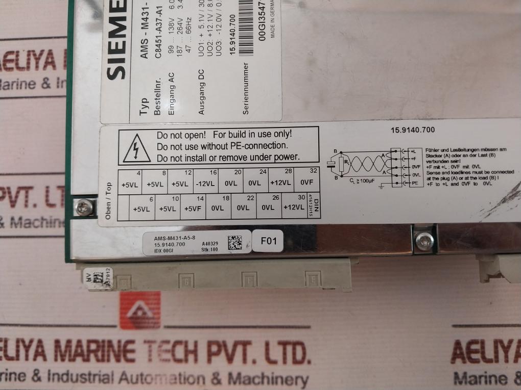 Siemens Ams-m431-a5-8 Power Supply Rectifier Module