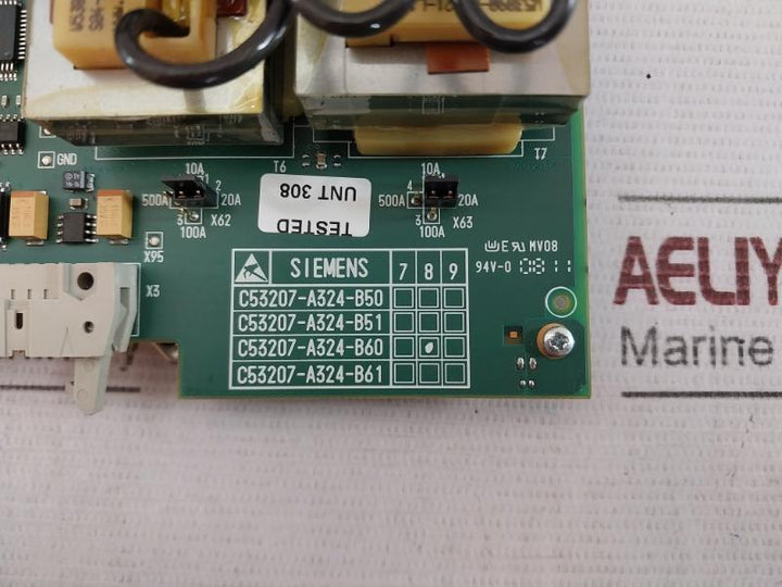 Siemens C53207-a324-b60-8 Pc Board Mv08 Bf1106 100005 Amp 969266-2