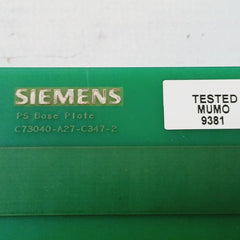 SIEMENS C53207-A382-B80-2 Ps Base Plate C73040-A27-C347-2 94V-0