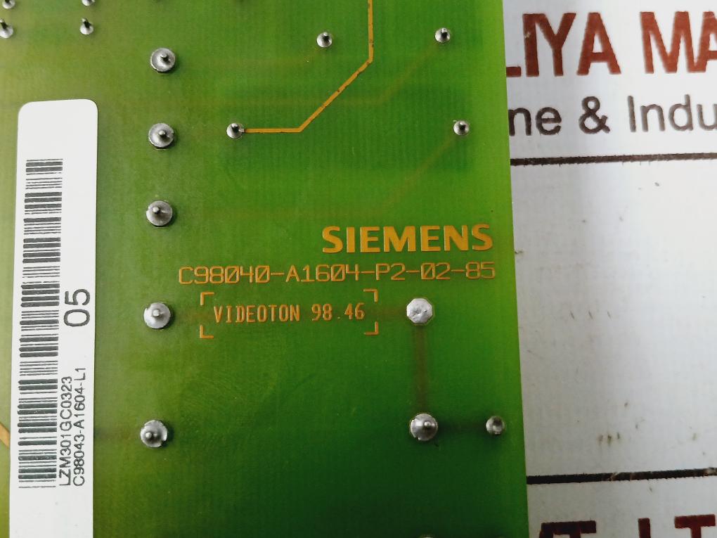 Siemens C98040-a1604-p2-02-85 Drive Board C98043-a1604-l1