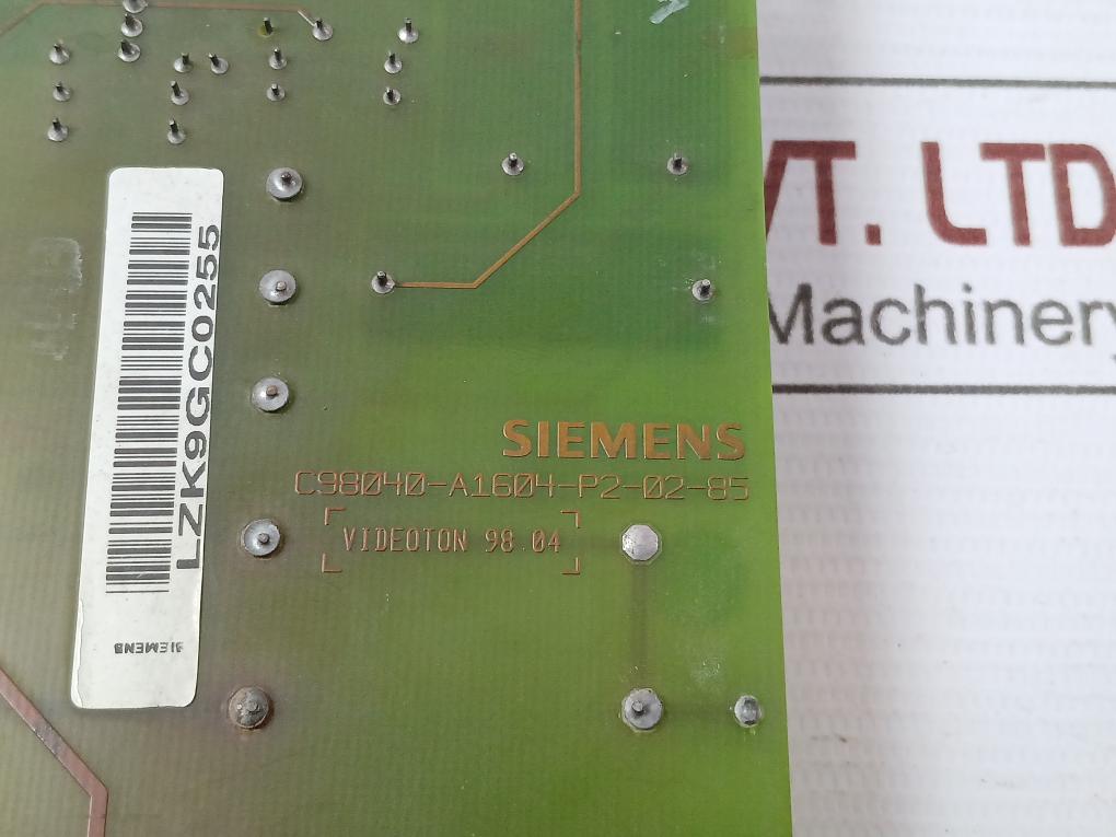 Siemens C98043-a1604-l Control Board C98040-a1604-p2-02-86 V1 94V-0