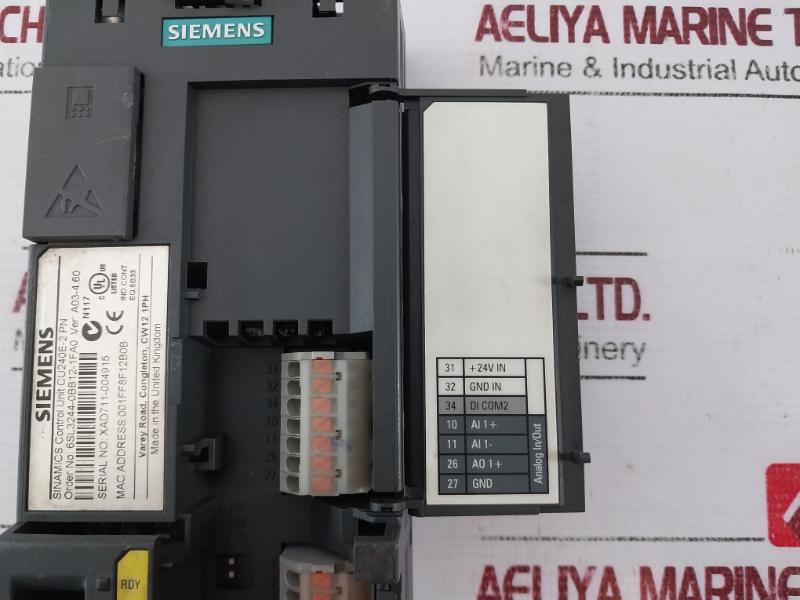 Siemens Cu240E-2 Pn Sinamics Control Unit 6Sl3244-0Bb12-1Fa0