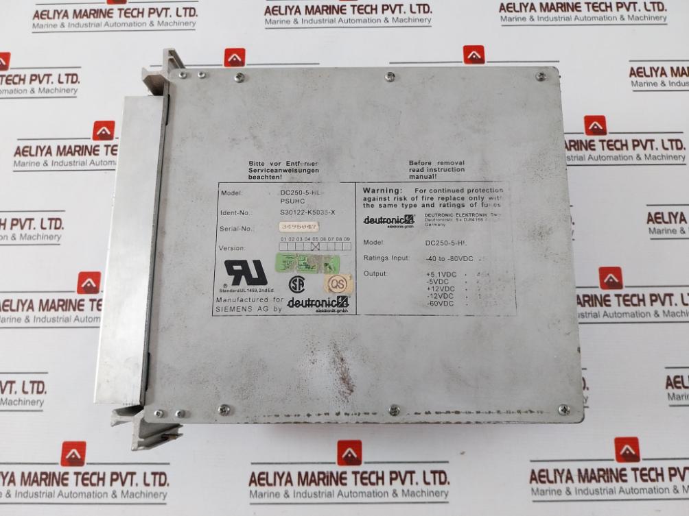 Siemens Dc250-5-hl Psuhc Power Supply S30122-k5035-x 250W