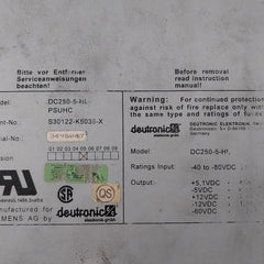 Siemens Dc250-5-hl Psuhc Power Supply S30122-k5035-x 250W