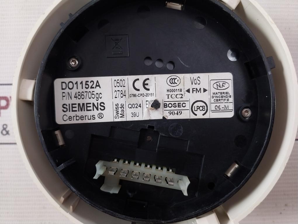 Siemens Do1152A Optical Smoke Detector 486705Gc H000118