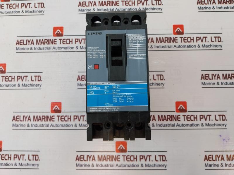 Siemens Ed43M020 Sentron Series Circuit Breaker