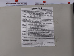 Siemens Energy & Automation A1-116-180-501 Microprocessor D.C Drive
