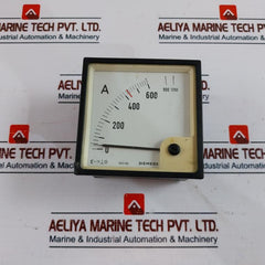 Siemens Eq 96 K Ampere Meter 600/5A 0-600/1200A