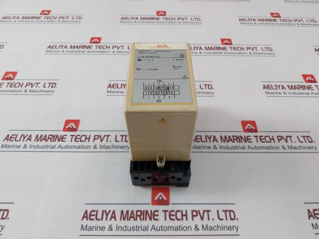 Siemens Gmui-1K Measuring Transducer Transmitter 7Kg2111-3Ak10 60Hz 0-1A 0-20Ma