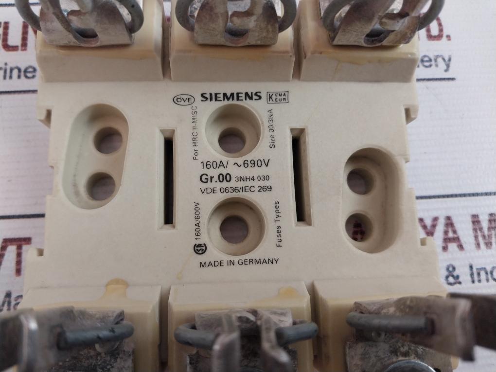 Siemens Gr.00 3Nh4 030 Fuse Holder 160A/~690V