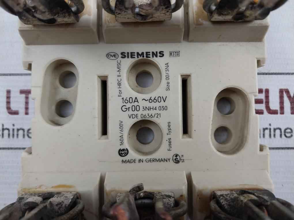 Siemens Gr00 3Nh4 030 Fuse Base 160Amp 660Vac