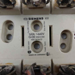 Siemens Gr00 3Nh4 030 Fuse Base 160Amp 660Vac