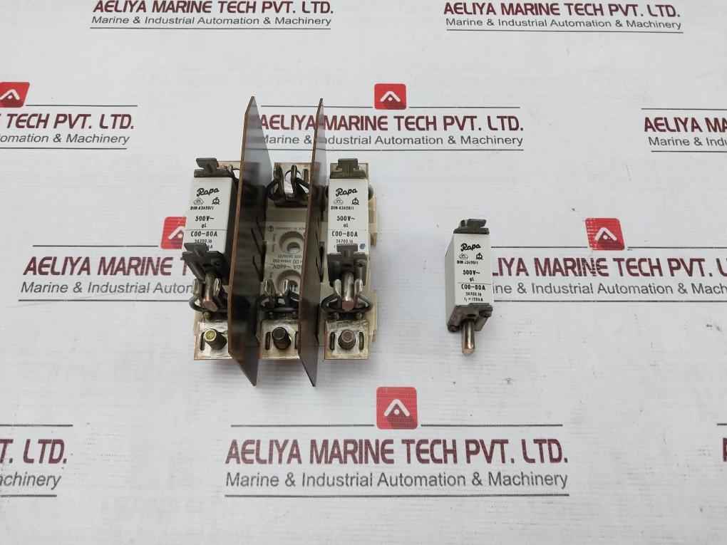 Siemens Gr00 3Nh4 030 Fuse Holder With Fuses Vde 0636/21 160A/600V Din 43620/1