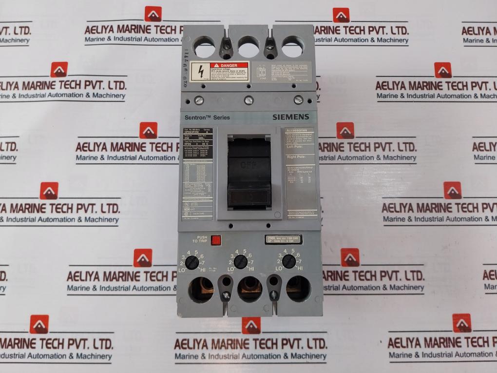 Siemens Hfd63F250 Molded Case Circuit Breaker Hfd3/Hfd6 Ser: A