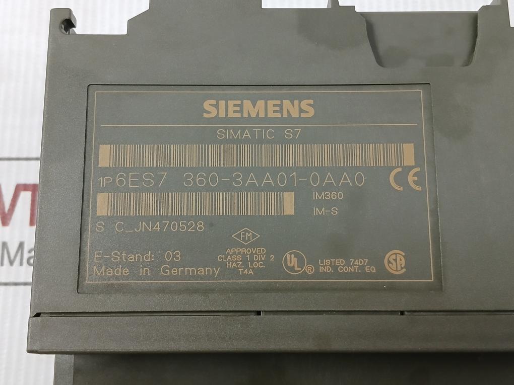 Siemens I/O Interface Module 6Es7-360-3Aa01-0Aa0
