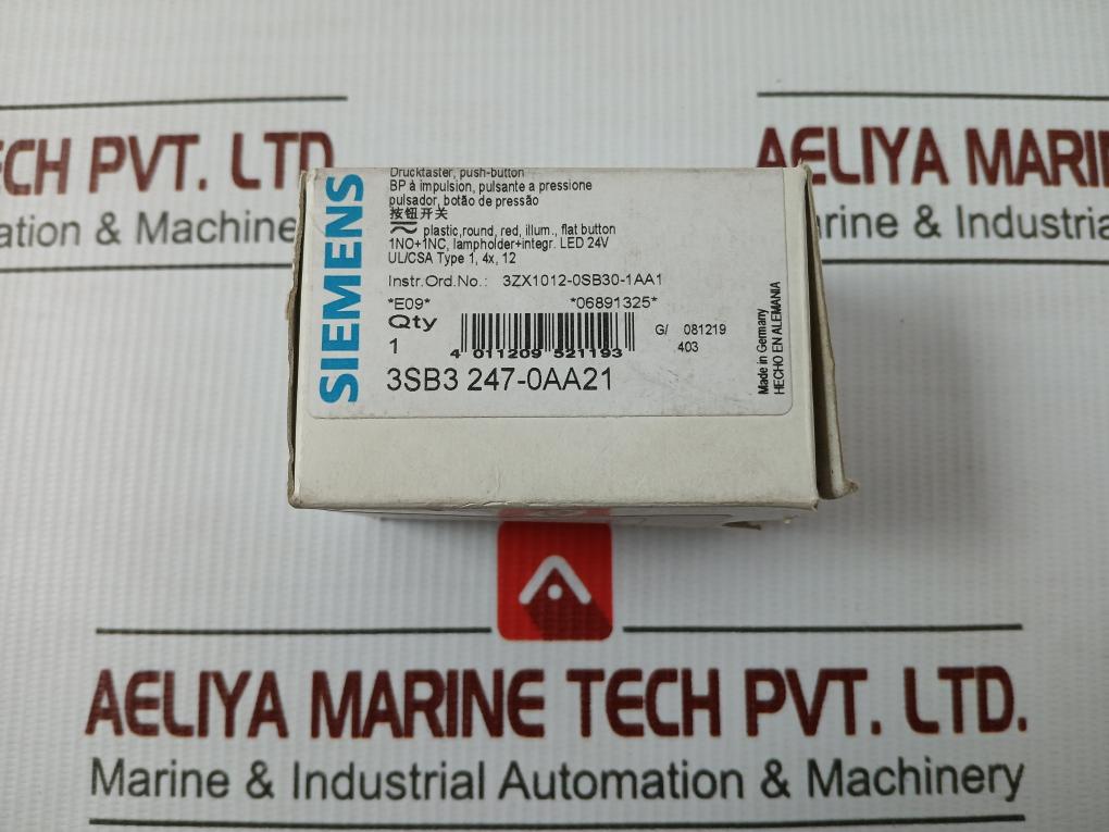 Siemens Illuminated Push Button 3Sb3 247-0Aa21