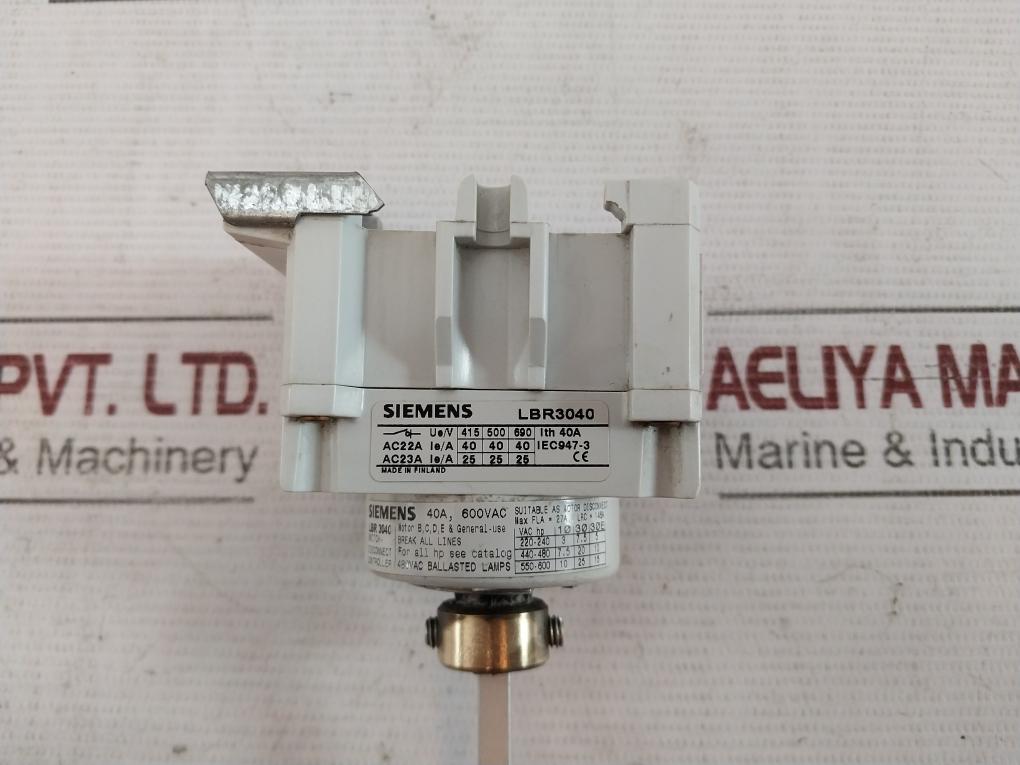 Siemens Lbr3040 Rotary Disconnect Switch Ac23A 40A 600Vac 27A 146A