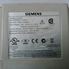 Siemens Lut420 Sitrans Lut400 Ultrasonic Level Controller 100-230V Ip65