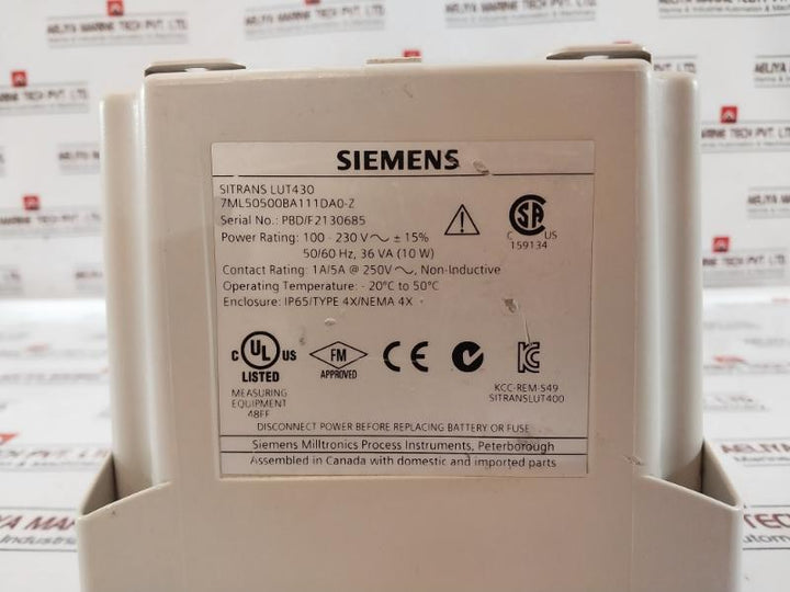 Siemens Lut430 Sitrans Ultrasonic Controller 7Ml50500Ba111Da0-z 100-230V 50/60Hz