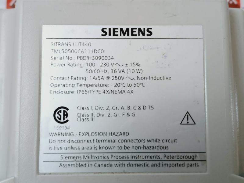 Siemens Lut440 Ultrasonic Level Transmitter 50/60Hz 36Va 10W