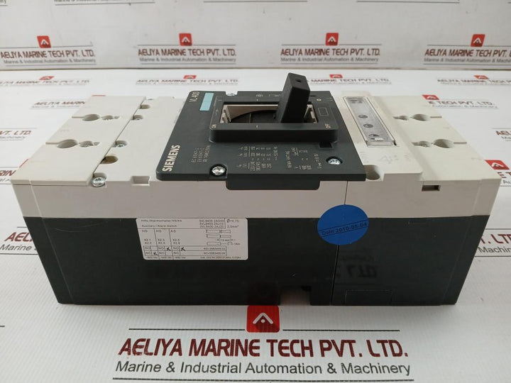 Siemens Molded Case Circuit Breaker 480V 75Ka 50/60Hz Part No 3Vl4740-3Aa36-0Aa0