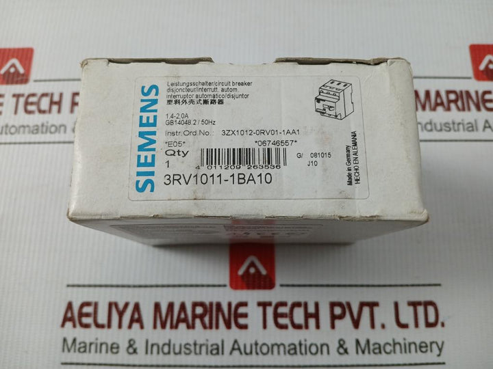 Siemens Motor Protection Circuit Breaker 3Rv1011-1Ba10 600V/1.4,2A