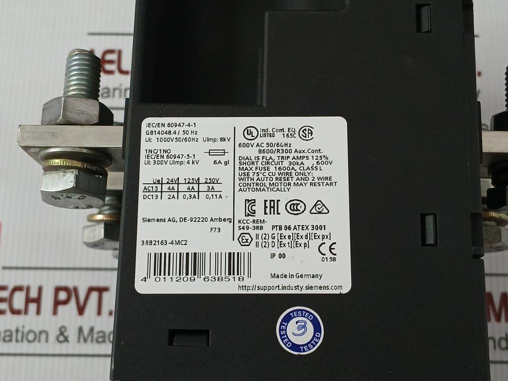 Siemens Motor Protection Overload Relay 1000V Sirius 3Rb2163-4Mc2