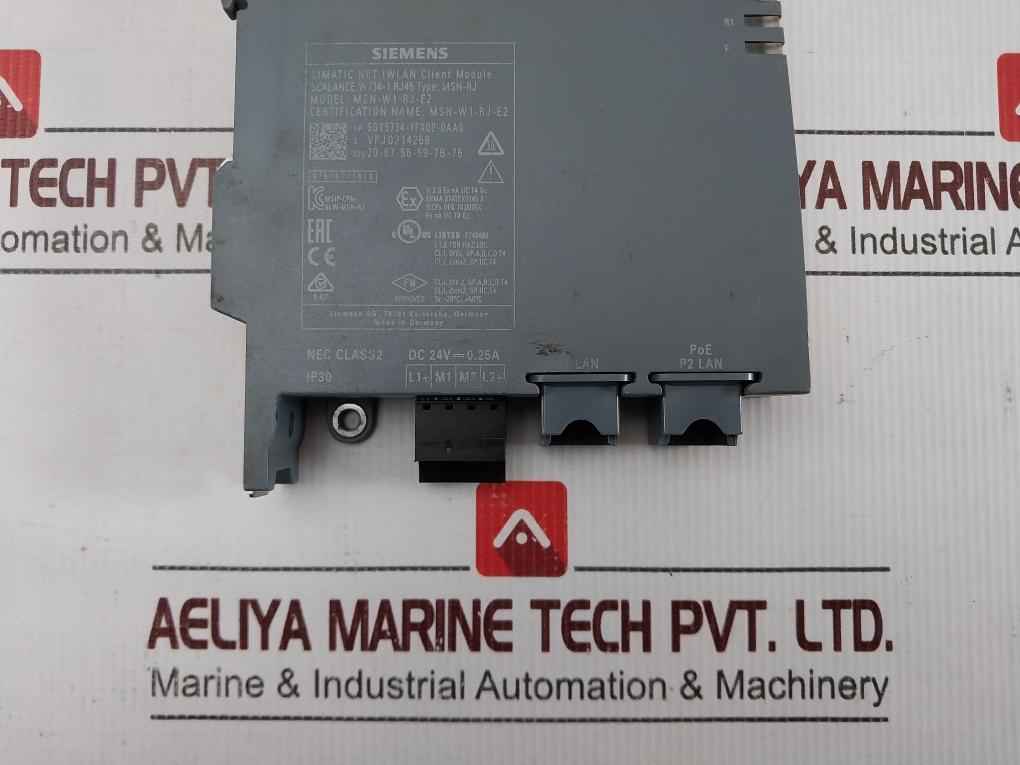 Siemens Msn-w1-rj-e2 Simatic Net Iwlan Client Module Ip30 Dc 24V--0.25A
