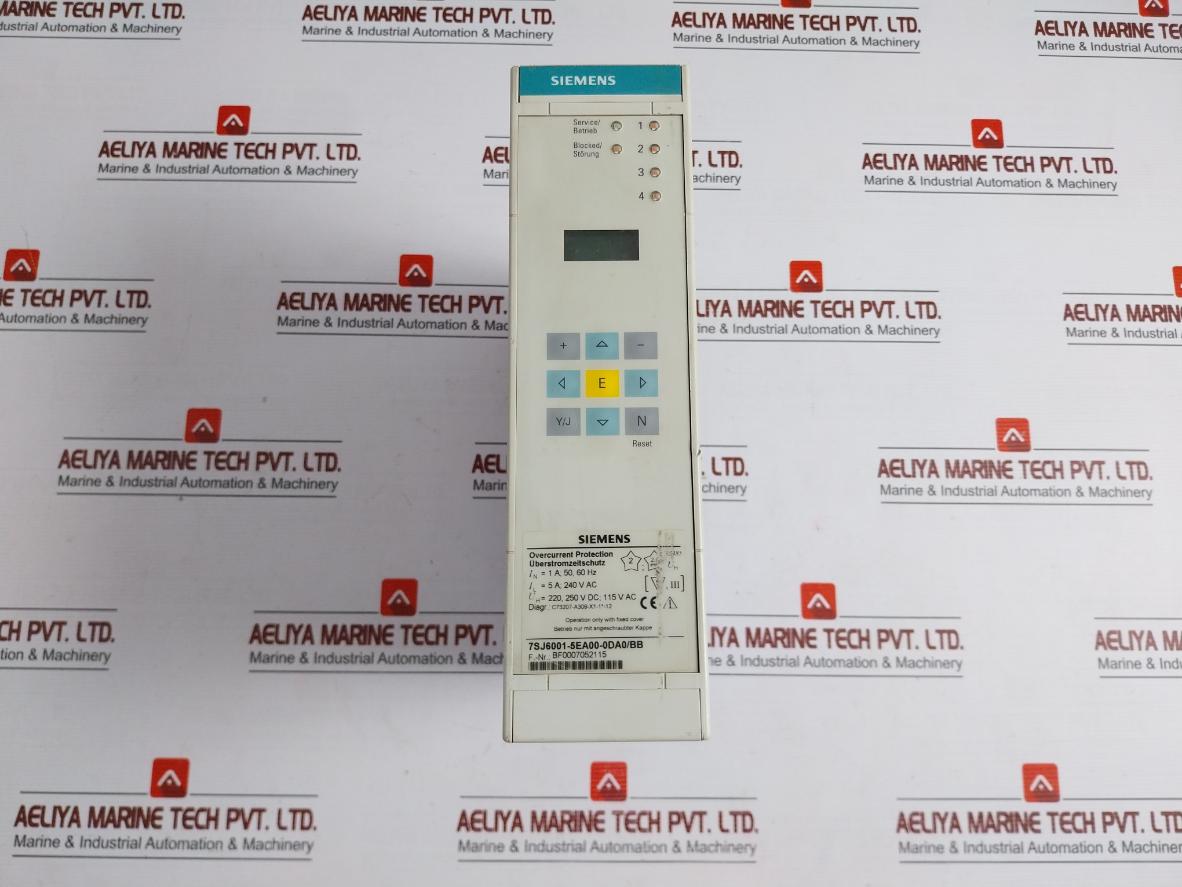 Siemens Overcurrent Protection Module Part No: 7Sj6001-5Ea00-0Da0/Bb 50-60 Hz