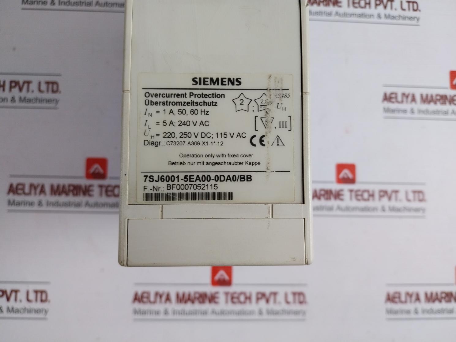 Siemens Overcurrent Protection Module Part No: 7Sj6001-5Ea00-0Da0/Bb 50-60 Hz