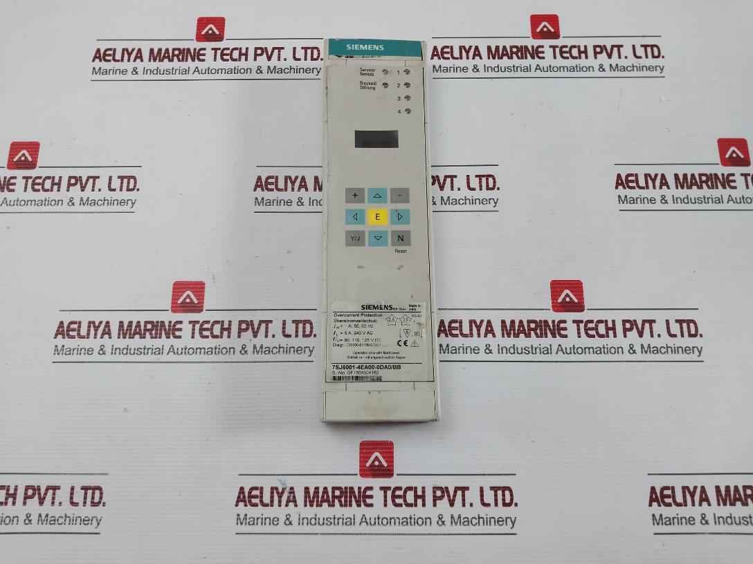 Siemens Overcurrent Protection Relay 7Sj6001-4Ea00-0Da0/Bb Uh= 60, 110, 125 V Dc