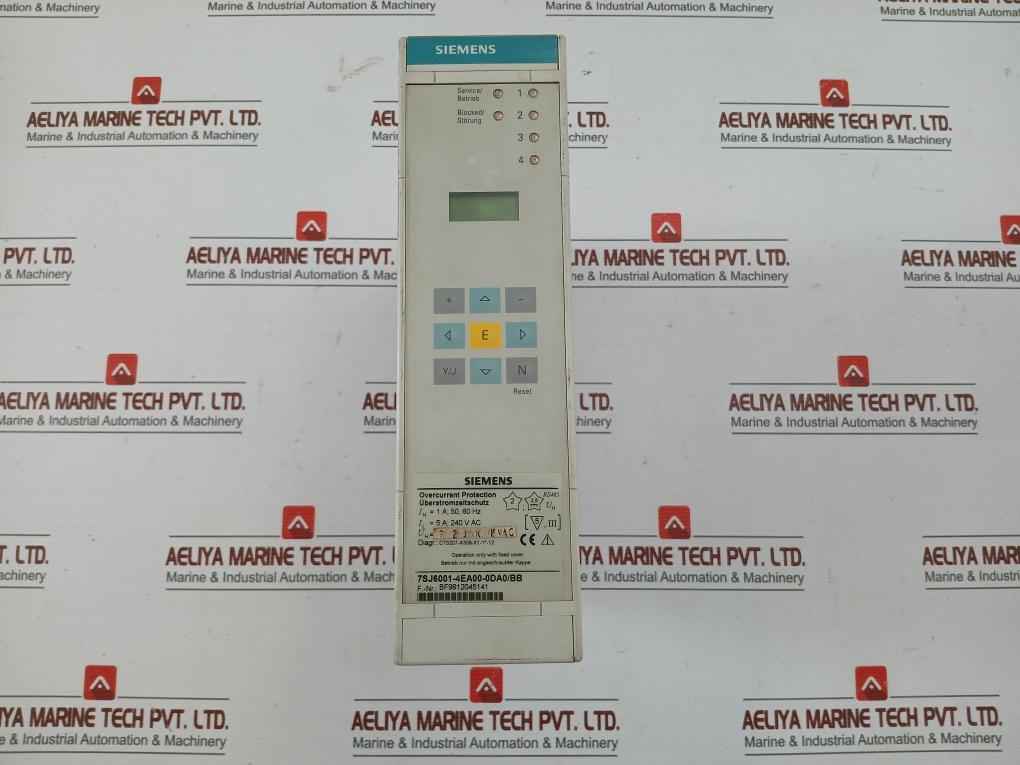 Siemens Overcurrent Protection Relay 7Sj6001-4Ea00-0Da0/Bb, 50–60Hz 240 Vac