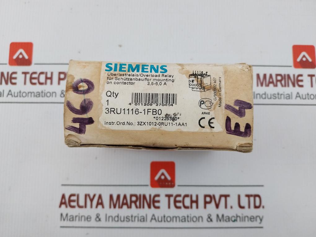 Siemens Overload Relay Motor Protection 3Ru1116-1Fb0 600Vac