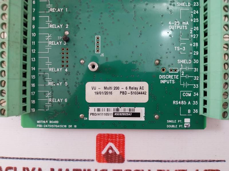 Siemens Pbd-24751570A15C16 Dr 16 Pcb 6 Relays Mother Board Card Pbd/H1111205 Wz
