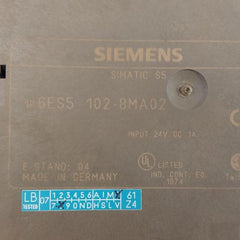Siemens Plc Cpu Module 24Vdc 1A 6Es5 102-8Ma02 Sku:199868